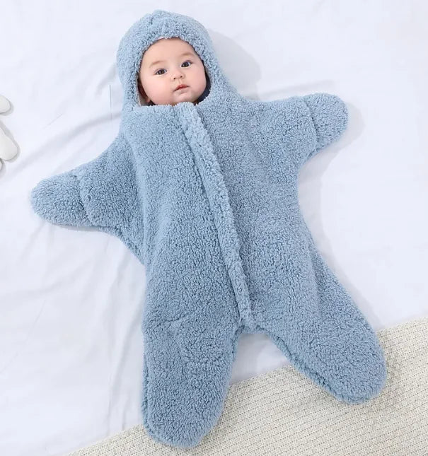 Starfish Baby Sleeping Bag - Cozy Hooded Swaddle Blanket