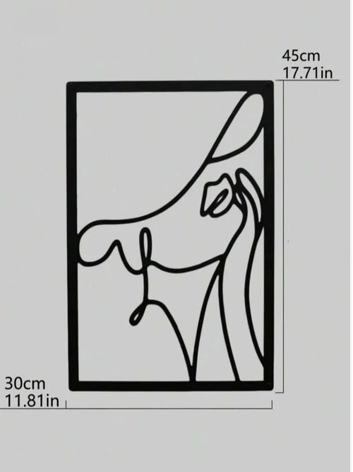 Black Metal Wall Art - Abstract Line Drawing Decor