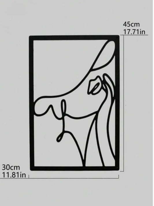 Black Metal Wall Art - Abstract Line Drawing Decor