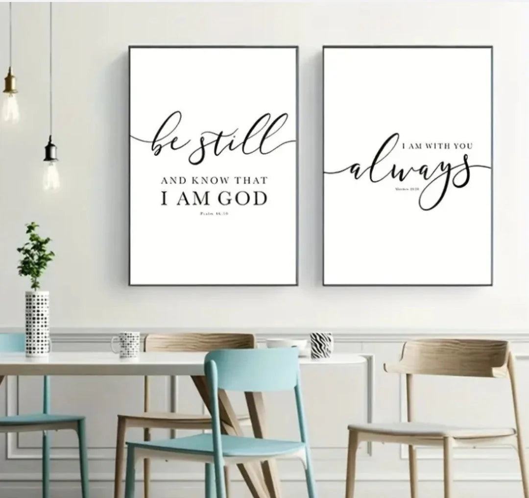 Christian Scripture Wall Art Canvas - 3 Piece Frameless Set