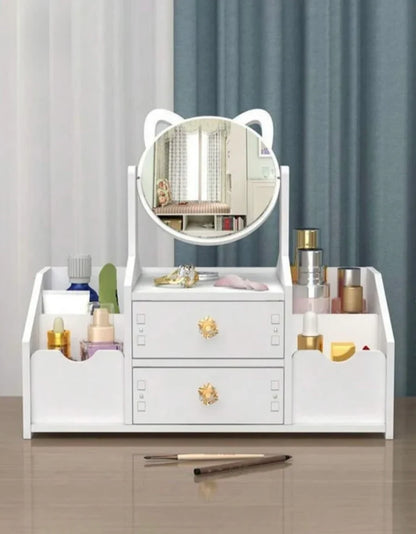 Mirror Decor Cosmetic Storage Box with Drawers