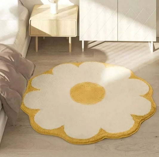 Fluffy Soft Flower Area Rug - Plush Daisy Carpet