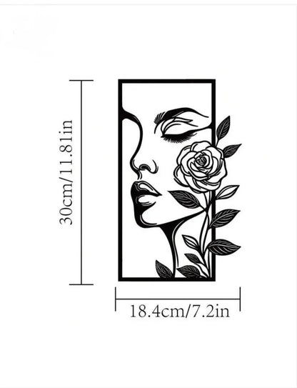1pc Flower Woman Metal Wall Decor