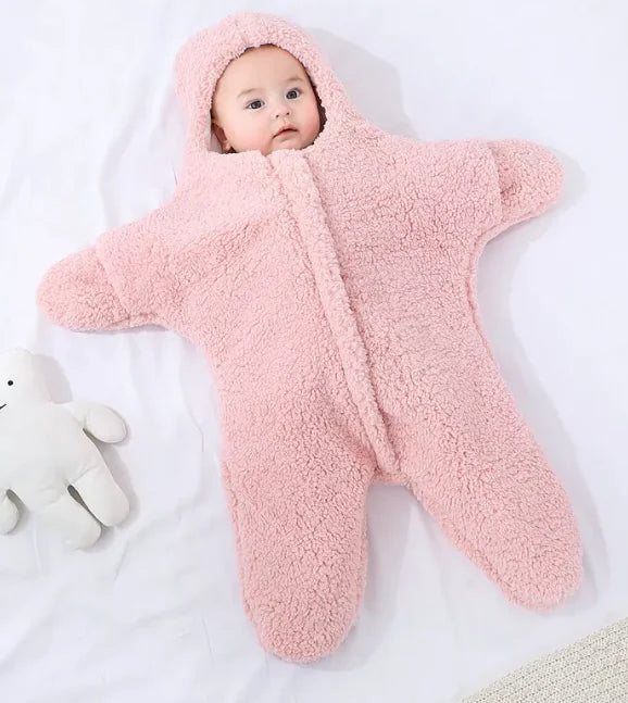 Starfish Baby Sleeping Bag - Cozy Hooded Swaddle Blanket