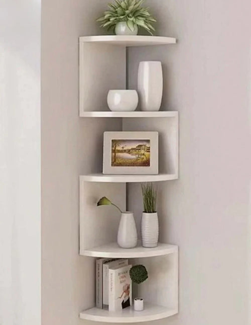 Multilayer Floating Corner Shelves - Wall Mount Storage