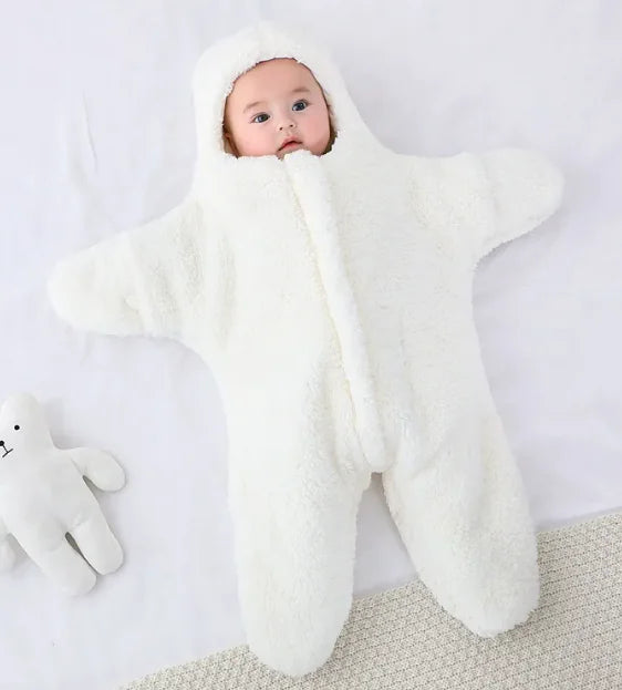Starfish Baby Sleeping Bag - Cozy Hooded Swaddle Blanket