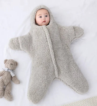 Starfish Baby Sleeping Bag - Cozy Hooded Swaddle Blanket