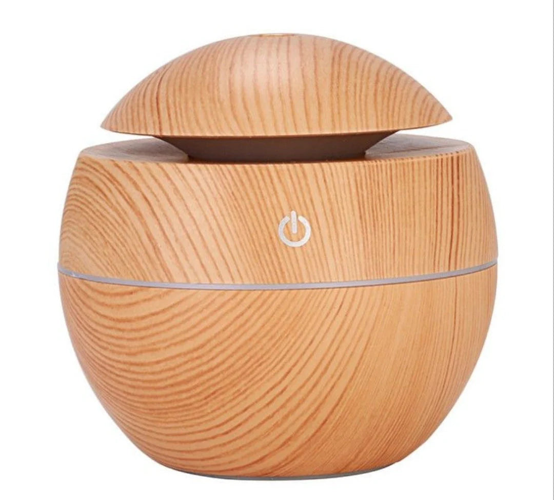 LED Ultrasonic Aroma Humidifier - Wood Grain Aromatherapy Diffuser