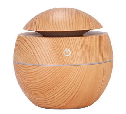 LED Ultrasonic Aroma Humidifier - Wood Grain Aromatherapy Diffuser
