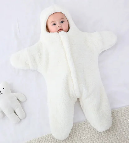Starfish Baby Sleeping Bag - Cozy Hooded Swaddle Blanket