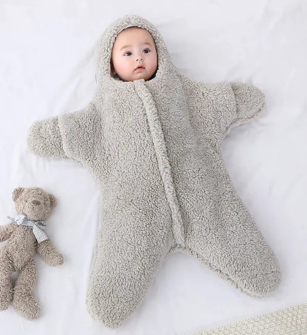 Starfish Baby Sleeping Bag - Cozy Hooded Swaddle Blanket
